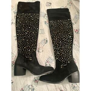 NEW $330 ANTHROPOLOGIE SEY OTK STUDDED SUEDE BOHO ROCK & ROLL WESTERN BOOTS 8